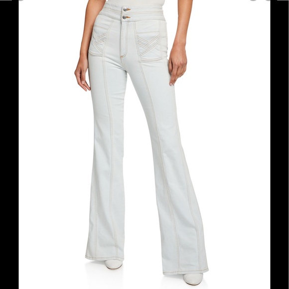 Veronica Beard Jeans High Rise Denim Flare Farrah 8 - Picture 1 of 9